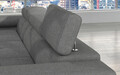 Coltar extensibil stanga 4 locuri ELTAP, Armd-26, Armando, 289x203x85 cm, lemn/poliester, gri/verde