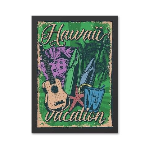 Tablou decorativ, Hawaii 3 (35 x 45), MDF , Polistiren, Multicolor