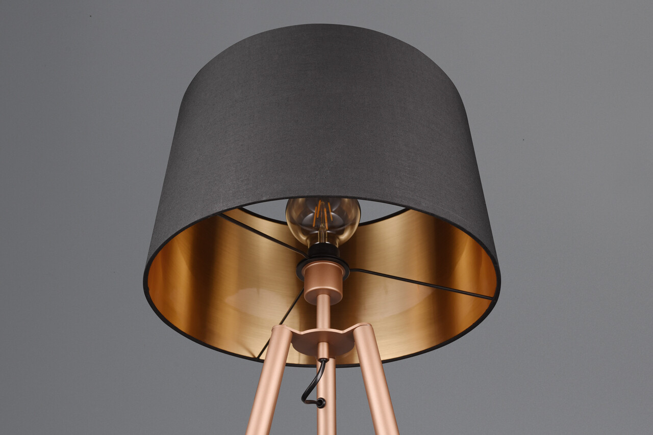 Lampadar Colette, RL, 57x152.5 cm, 60W, 1x E27, metal, maro/negru - view 6