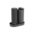 Set dozator sapun / detergent lichid 2 piese, Brabantia, SinkStyle Mineral, 14x9.5x15.7 cm, 220 ml, otel, gri inchis