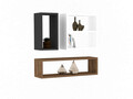 Raft de perete, Puqa Design, Ece, 70x20x19.6 cm, PAL, Alb / Antracit / Nuc