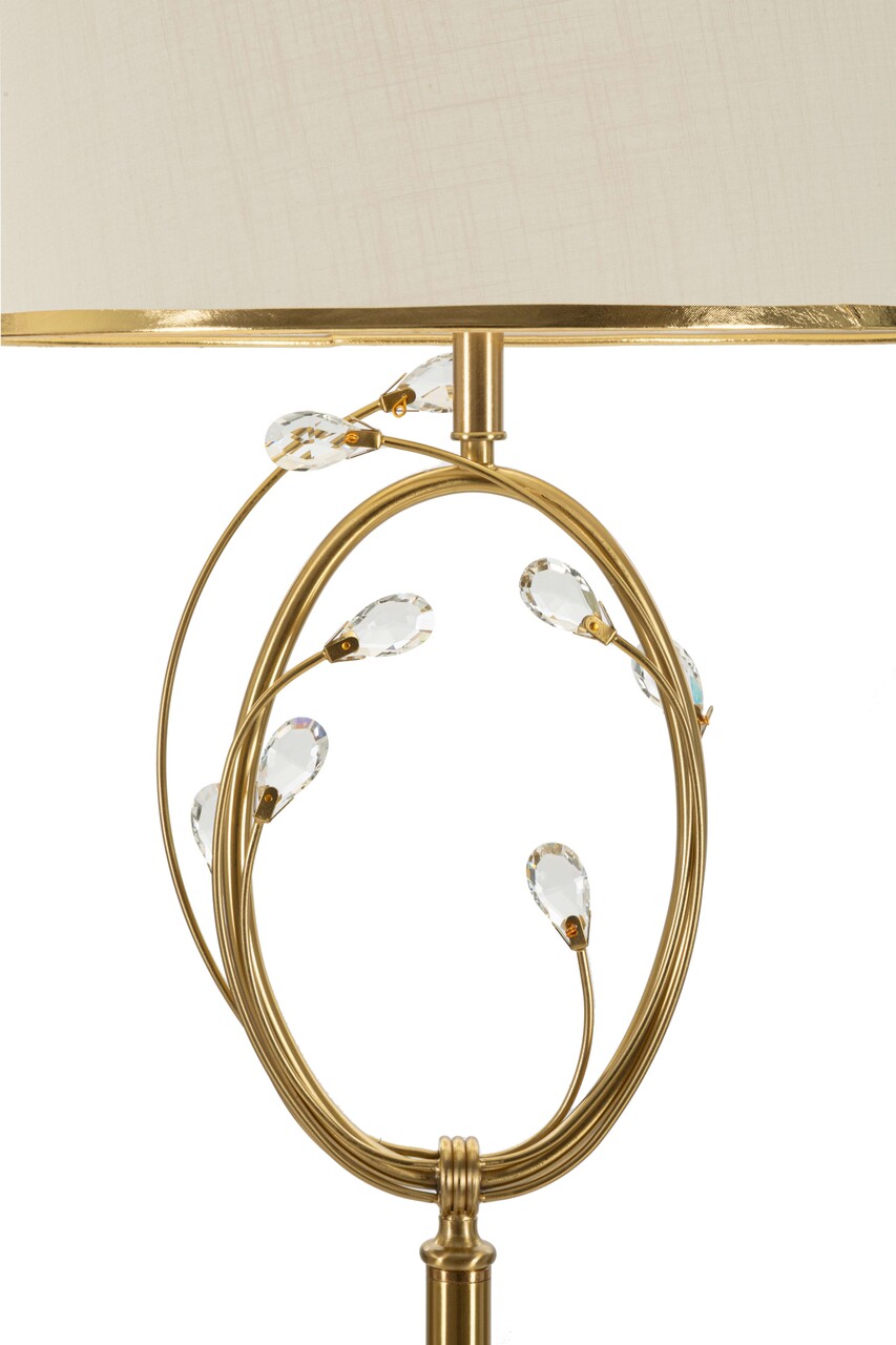 Lampadar Versailles, Mauro Ferretti, 1 x E27, 40W, 38x170 cm, fier/sticla, alb/auriu