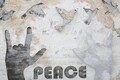 Tablou decorativ Peace, Mauro Ferretti, 60x120 cm, pictat manual, canvas/lemn de pin