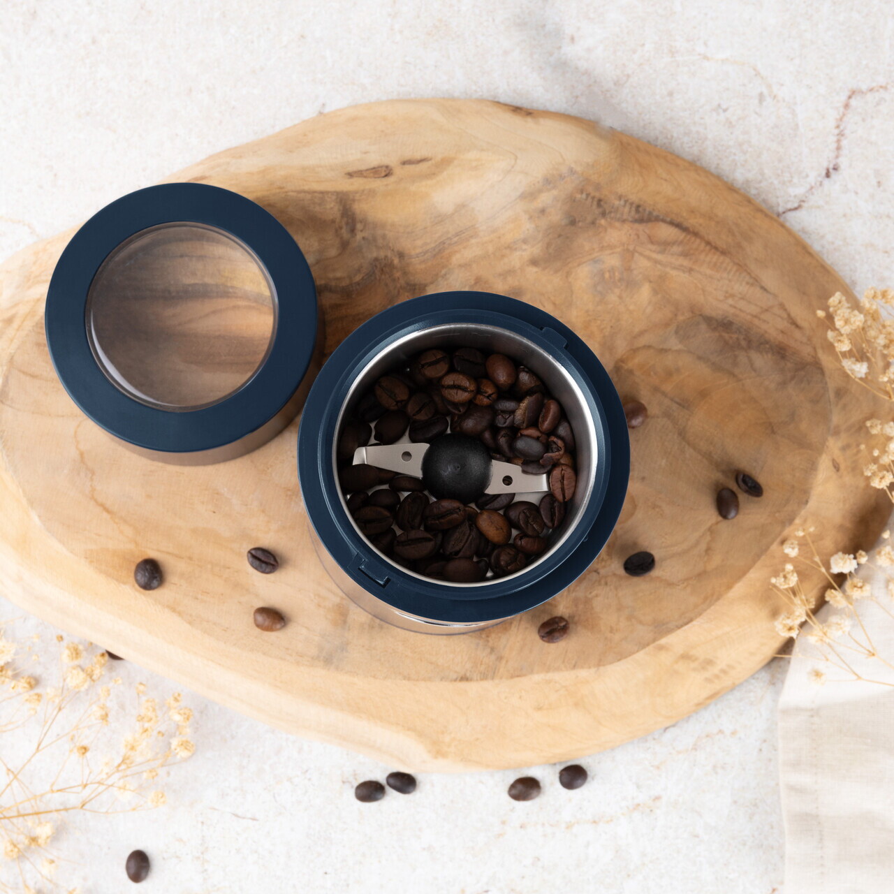 Rasnita electrica de cafea Berlinger Haus, Deep Sea, 150W, inox, albastru mat - imagine 5