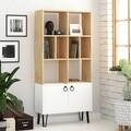 Biblioteca Bene, Decortie, 80x30x166, alb/bej