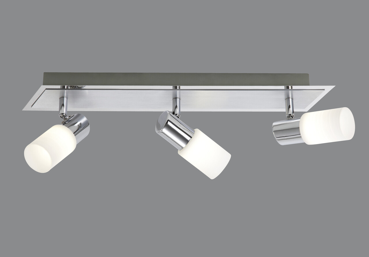 Plafoniera Clapton, TRIO, 50x7x18.5 cm, 5W, 3x SMD LED, metal, argintiu