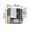Dulap de baie, Hanah Home, 2826, 65x60x30 cm, PAL MELAMINAT, Pin Atlantic / Alb