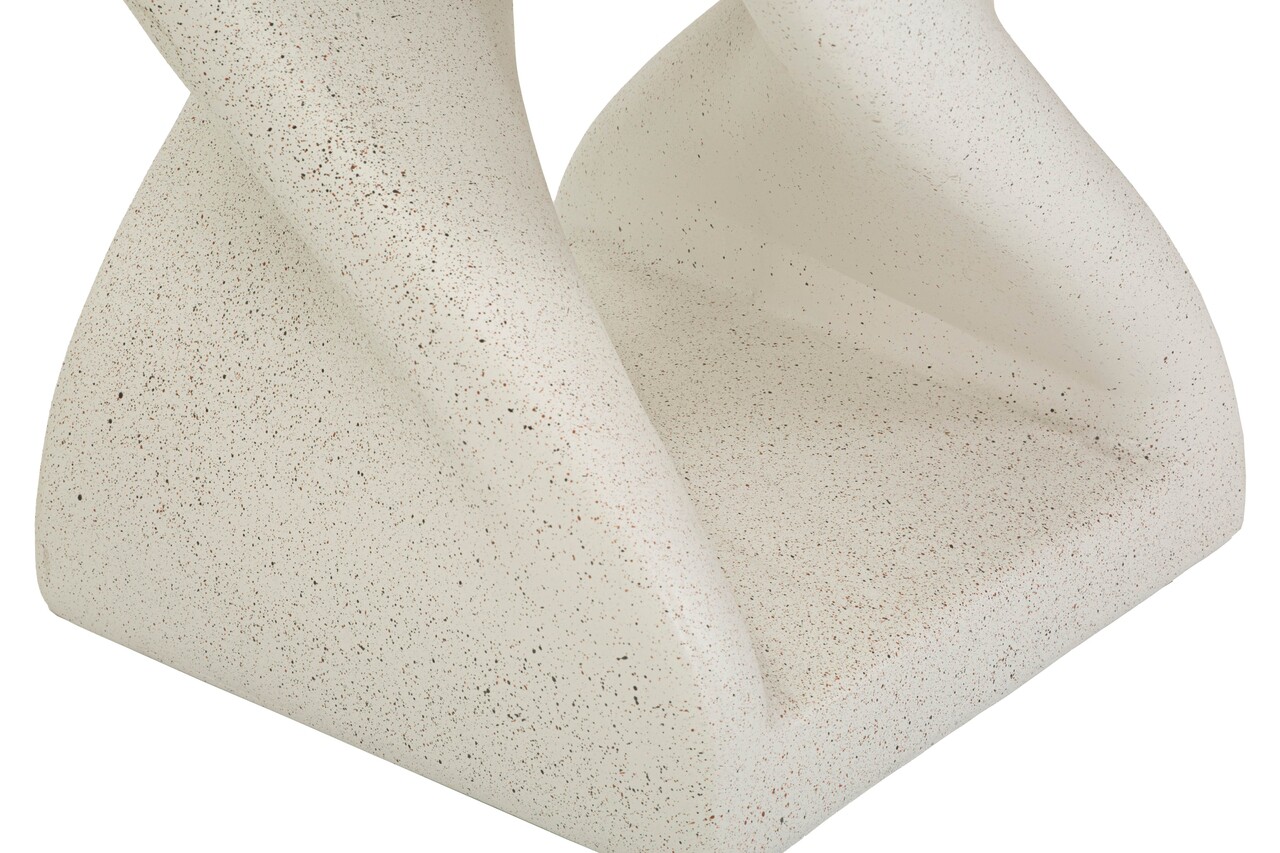 Masuta de cafea, Mauro Ferretti, Z Shape, 34x34x45 cm, utilizare interior / exterior,  oxid de magneziu, crem - view 5
