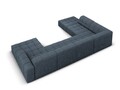 Coltar panoramic stanga 7 locuri, Jennifer-140, Micadoni Home, 364x262x70 cm, tesatura chenille din poliester, albastru regal