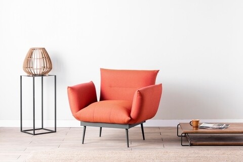 Fotoliu jax solo, futon, 90x80x95 cm, metal, rosu tile