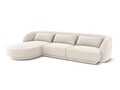 Coltar stanga 4 locuri, Tulum, Cosmopolitan Design, 255x156x70 cm, catifea, bej deschis
