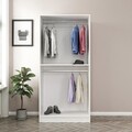 Dulap pentru haine, Minerva, Kale Chain Antique White, 90x210x52 cm, PAL, Alb