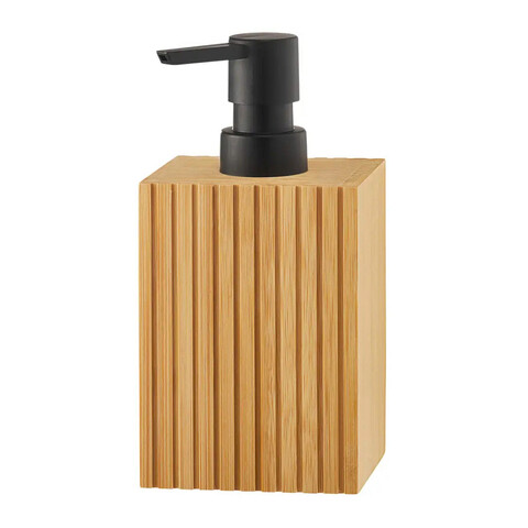 Dozator sapun lichid Bamboo, Jotta, 8 x 6 x 17 cm, bambus/plastic, maro Jotta
