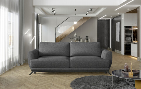 Canapea extensibila 3 locuri ELTAP, Meg05, Megis, 242x95x90 cm, lemn/poliester, gri inchis