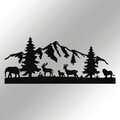 Decoratiune de perete, Mountain, metal, 70 x 30 cm, negru