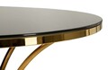 Masa dining Shanty, Mauro Ferretti, 100x80 cm, fier/sticla, auriu/negru