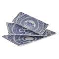 Set 3 platouri pentru servire La Maison, InArt, 27x16x4 cm, ceramica, alb/albastru