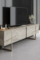 Set mobilier living, Bexley, Luxe Set, Travertin / Auriu