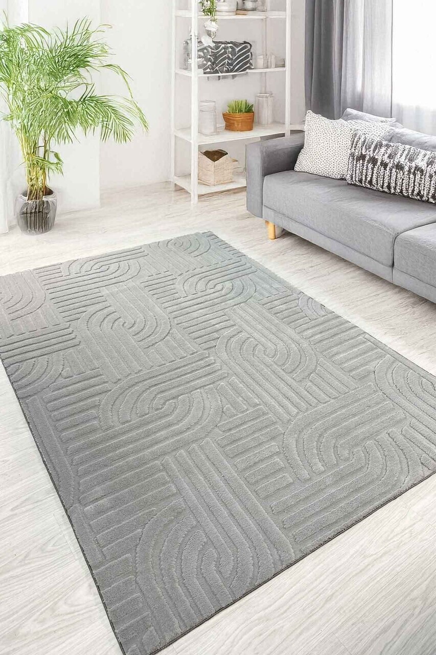 Covor, CLR-SİENA-GRİ-35, 100x150 cm, Poliester, Gri