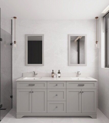 Set mobilier de baie (3 piese), Jussara, Yellowstone 72, Gri 72
