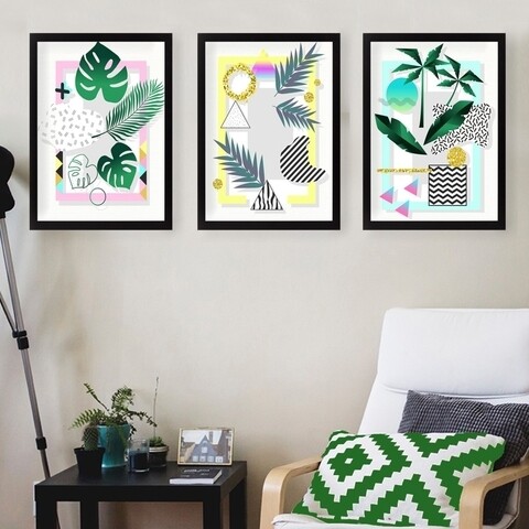 Set 3 tablouri decorative, set_070, lulu, 24x29 cm, plastic