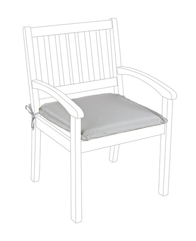 Perna pentru scaun de gradina cu brate Poly180, Bizzotto, 49 x 52 cm, poliester impermeabil, grej