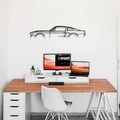 Decoratiune de perete, 1967 Ford Mustang Shelby GT500 Silhouette, Metal, 70 x 15 cm, Negru