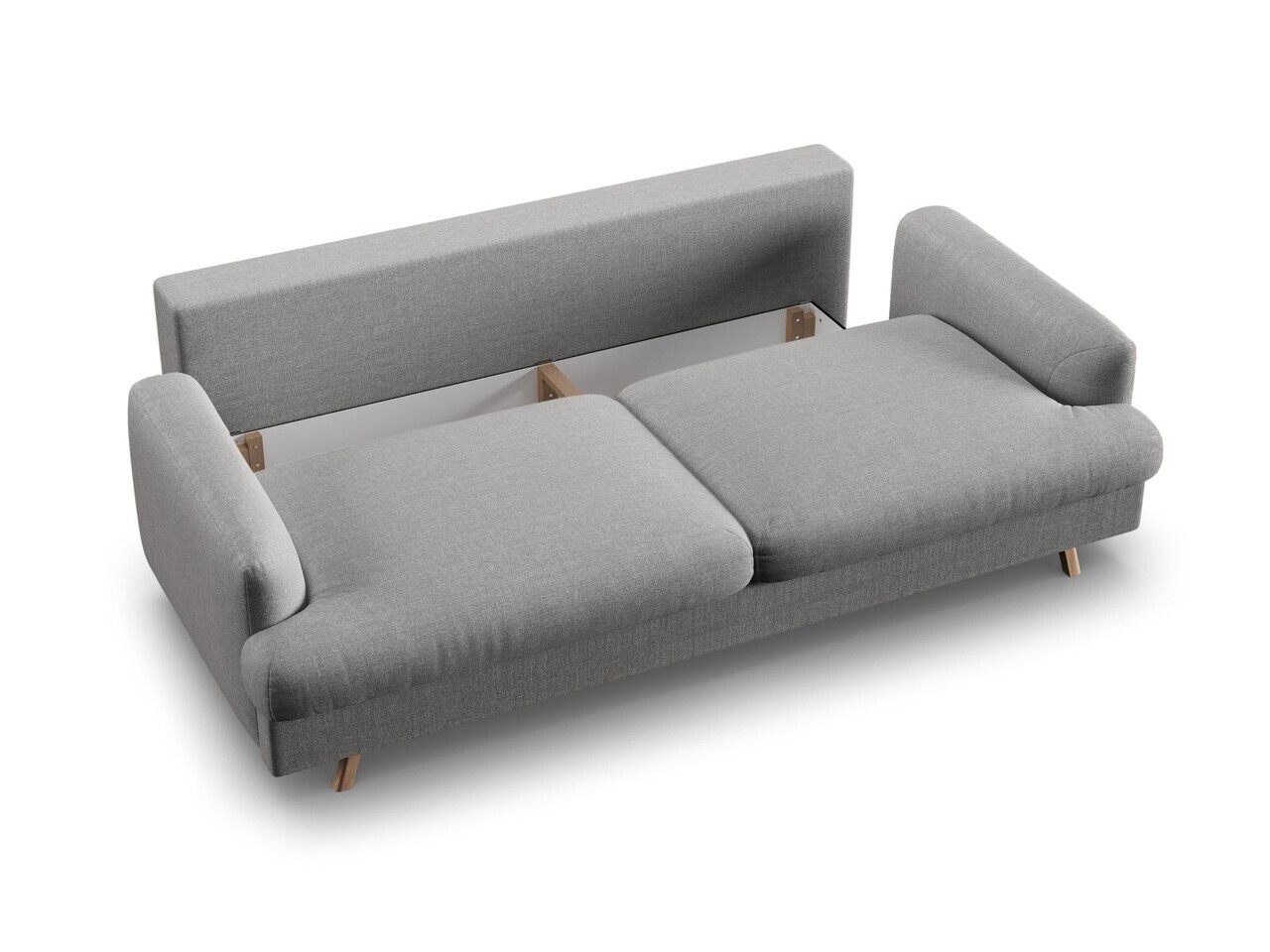 Canapea extensibila 3 locuri, Naomi, Micadoni Home, 233x110x95 cm, tesatura structurata, cenusiu melanj — imaginea 8