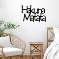 Decoratiune de perete, Hakuna Matata 8, Metal, Dimensiune: 69 x 1,5 x 47 cm, Negru