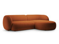 Coltar dreapta 3 locuri, Kate, Micadoni, 285x176x76 cm, catifea, teracota