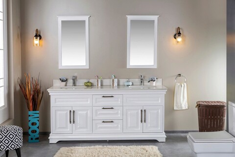 Set mobilier de baie (3 piese), Jussara, Huron 72, Alb Jussara