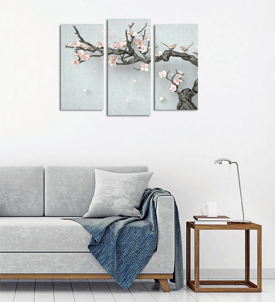 Tablou decorativ, UC113, 60% bumbac/40% poliester, Rama de lemn, Multicolor