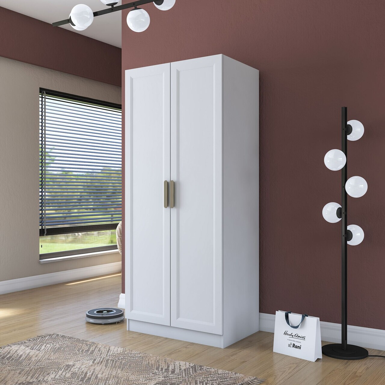 Dulap pentru haine Hanah Home BA203 90x210x57.5 cm PAL MELAMINAT CALITATE E1 Alb