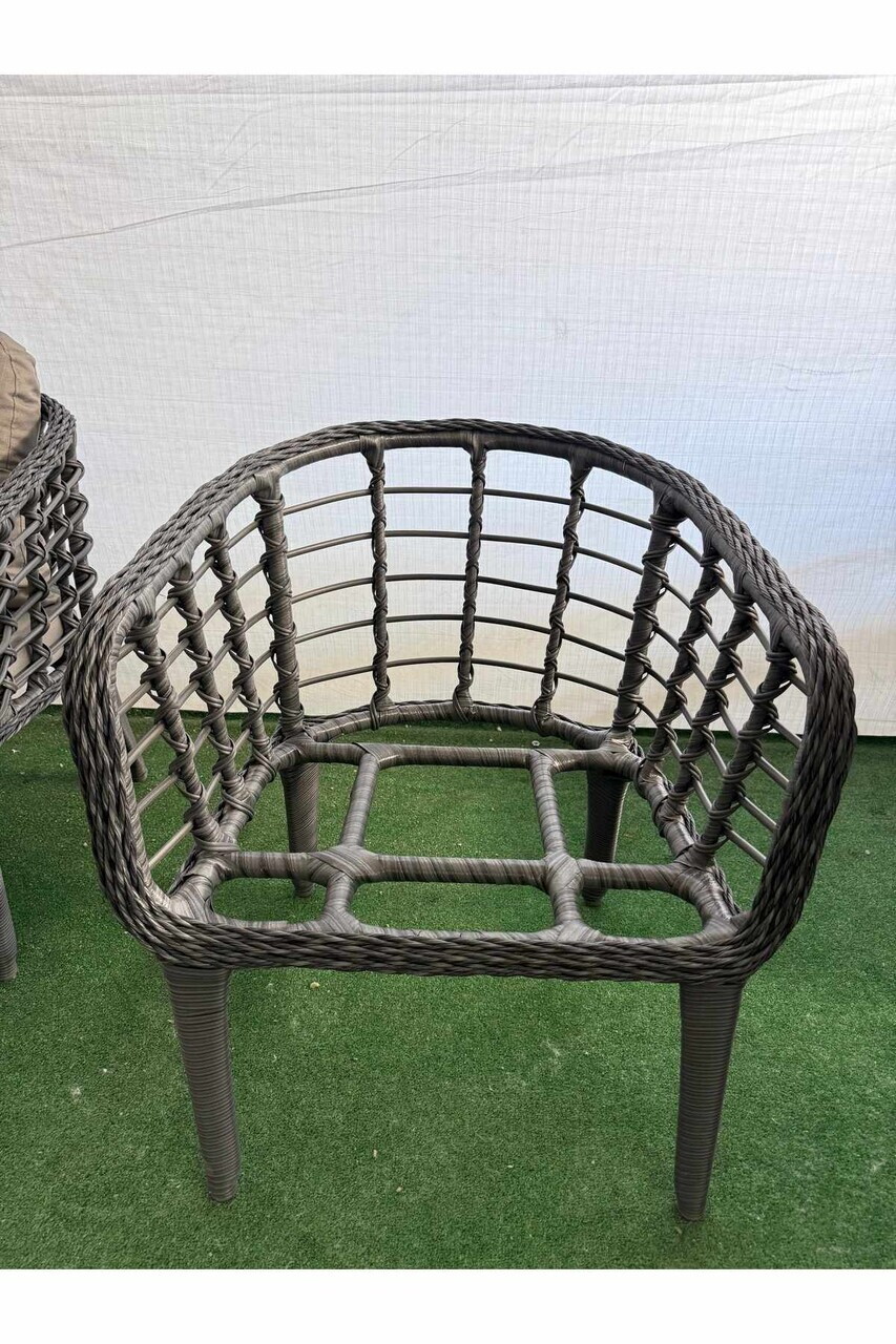 Set mobilier de gradina, Hanah Home, Manolya, ALUMINIU, Gri - view 5