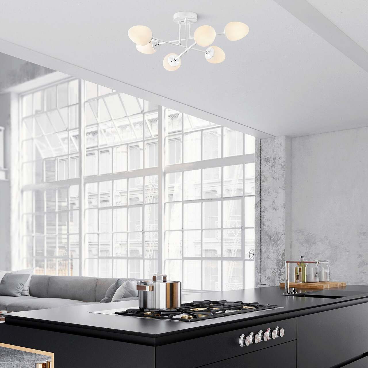 Lustra, Fulgor, 942FLG2134, Metal, Alb - 1 | YEO