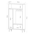 Cuier de perete, Emerald, Pera, 100x177x35 cm, Stejar safir / negru