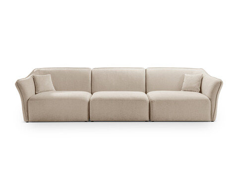 Canapea 5 locuri, Hailey, Micadoni Home, 292x102x79 cm, tesatura boucle, bej inchis