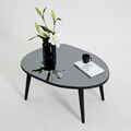 Masuta de cafea, Neostill, Gusto, 75x38x55 cm, Sticla temperata , Negru / Fume