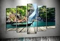 Set 5 tablouri decorative 3D Rock, Tablo center, canvas, multicolor
