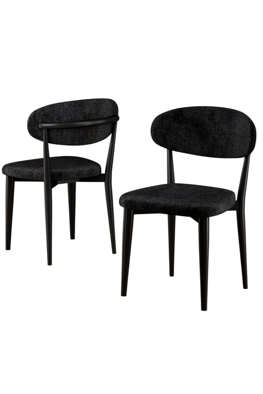 Set scaune 2 piese, Hanah Home, Onex, Negru — imaginea 2