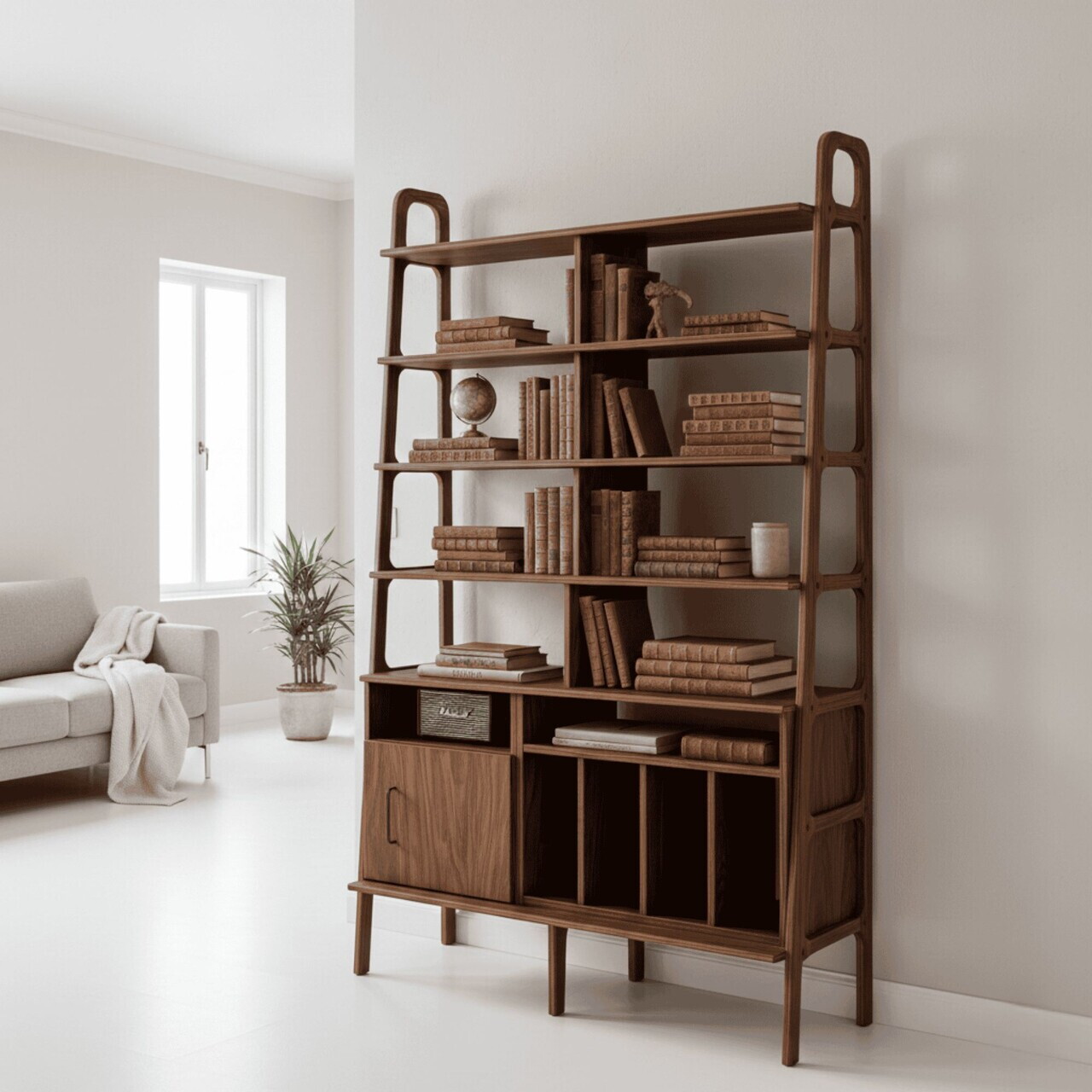 Corp biblioteca, Hanah Home, CPT4781-190, 120x.190x40 cm, PLACAJ CARPEN, Maro