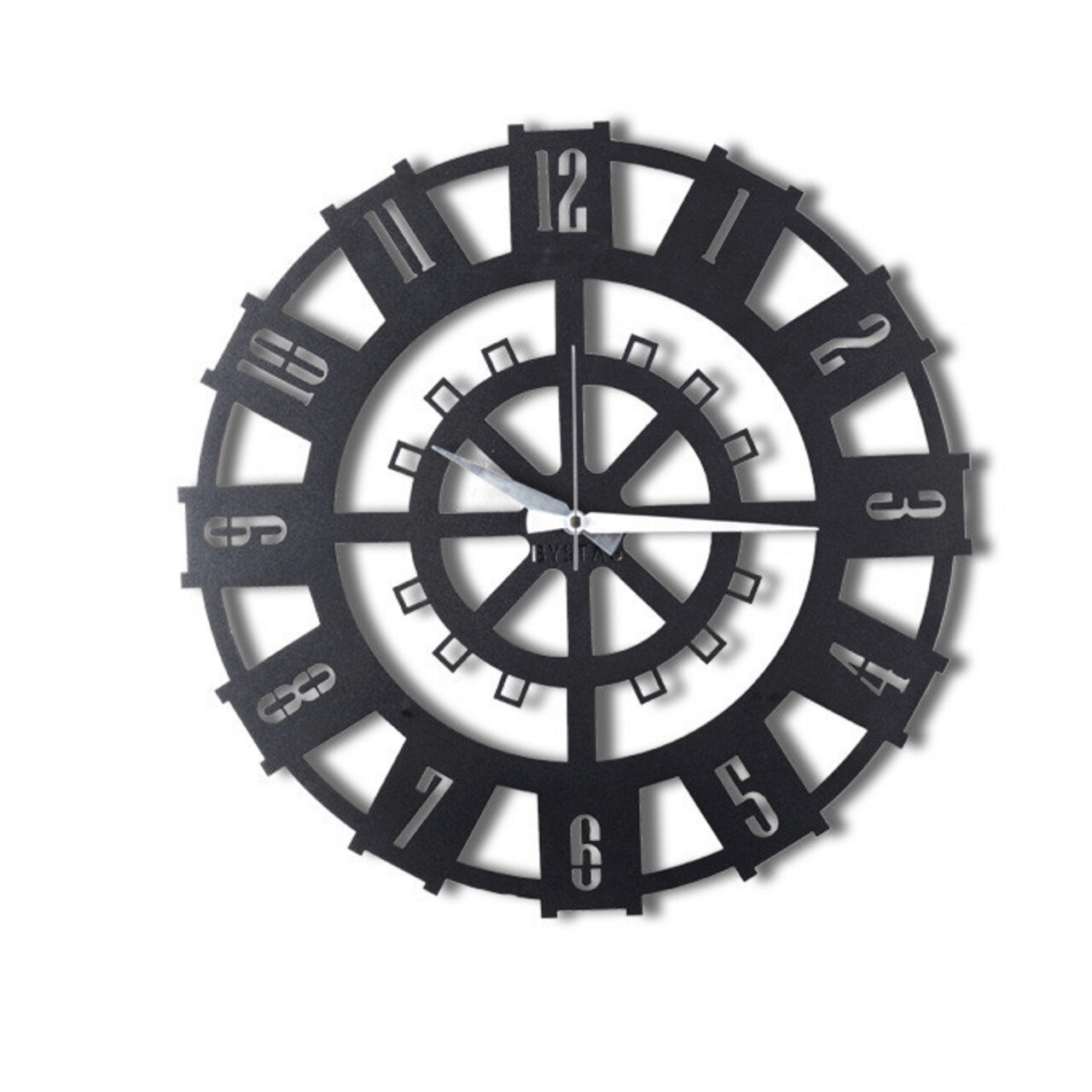 Ceas de perete Stone Metal Dimensiune: 50 x 50 cm Negru