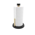 Suport rola servetele / hartie igienica, Seowood, 27 x 15.5 cm, lemn solid, natur/gri