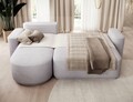 Coltar extensibil stanga 4 locuri ELTAP, Aurumm, 285x180x92 cm, lemn/poliester, gri