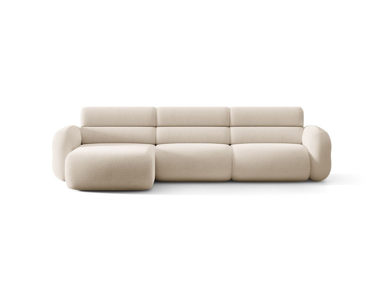 Coltar stanga 4 locuri, Neo, Micadoni Home, 305x165x83 cm, tesatura Boucle, bej