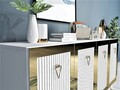Consola, Olivia, Bare, 150x80x40 cm, PAL , Alb/Auriu