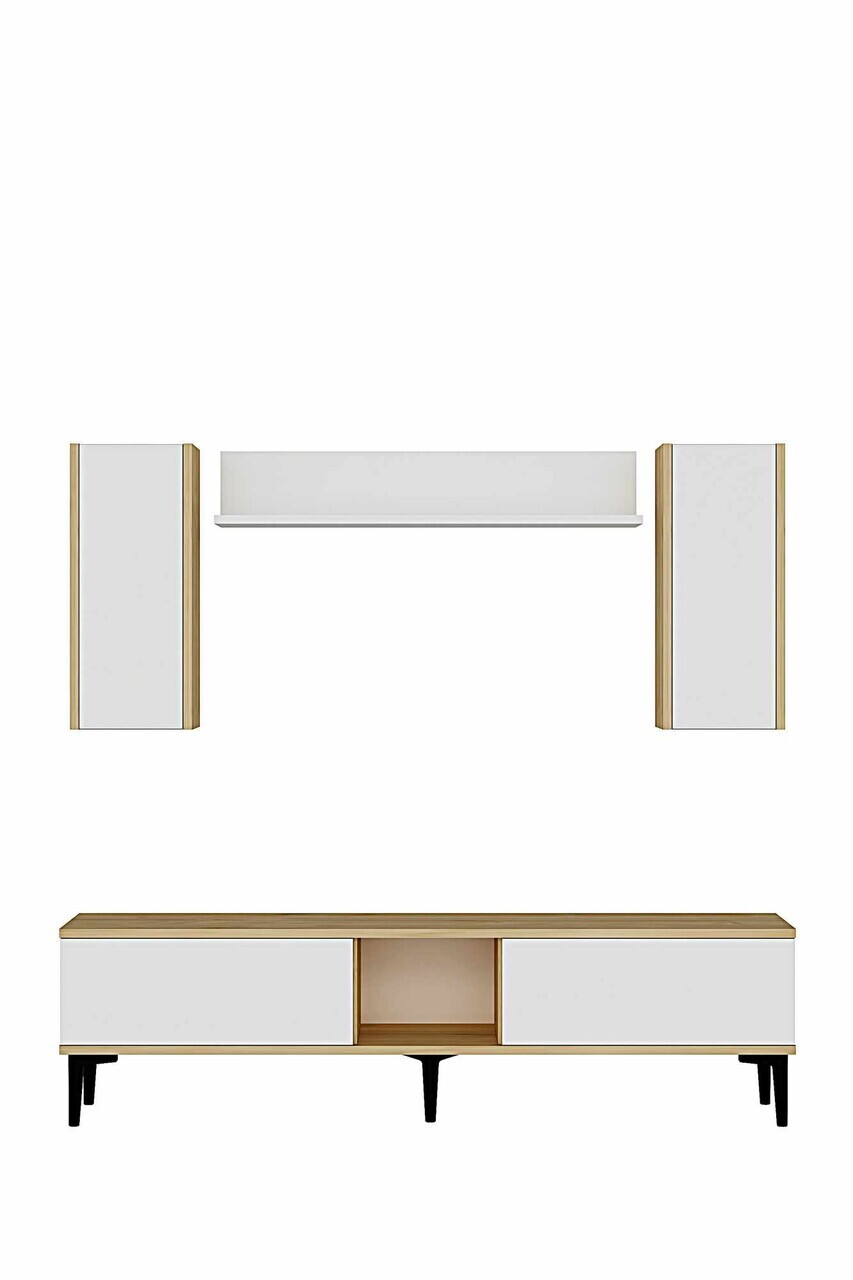 Comoda TV, Hanah Home, Didema 150, 150x40.5x30 cm, Stejar Safir / Alb — imaginea 4