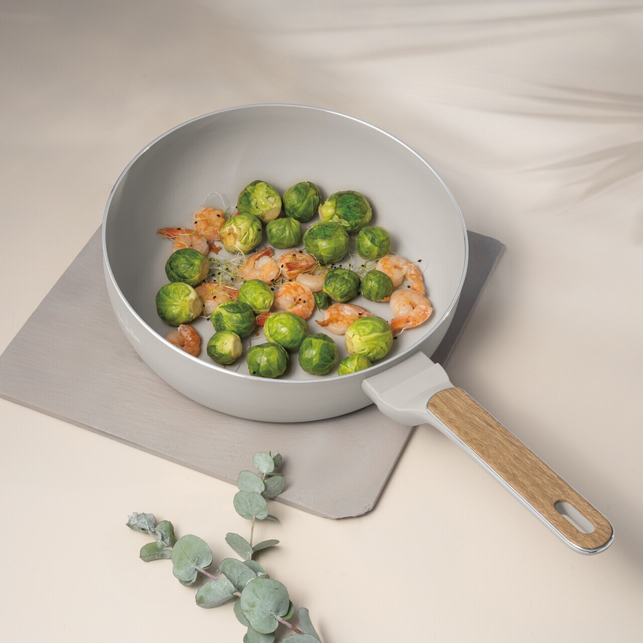 Tigaie flip Berlinger Haus, Sahara Nordic, 26 cm, aluminiu, crem mat/natur - imagine 2