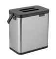 Cos de gunoi Colin, Wenko, 20.5x12.5x21 cm, inox/ABS/polipropilena, argintiu/negru