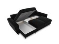 Coltar extensibil reversibil 4 locuri, Moghan, Micadoni Home, BL, 241x145x88 cm, catifea, negru
